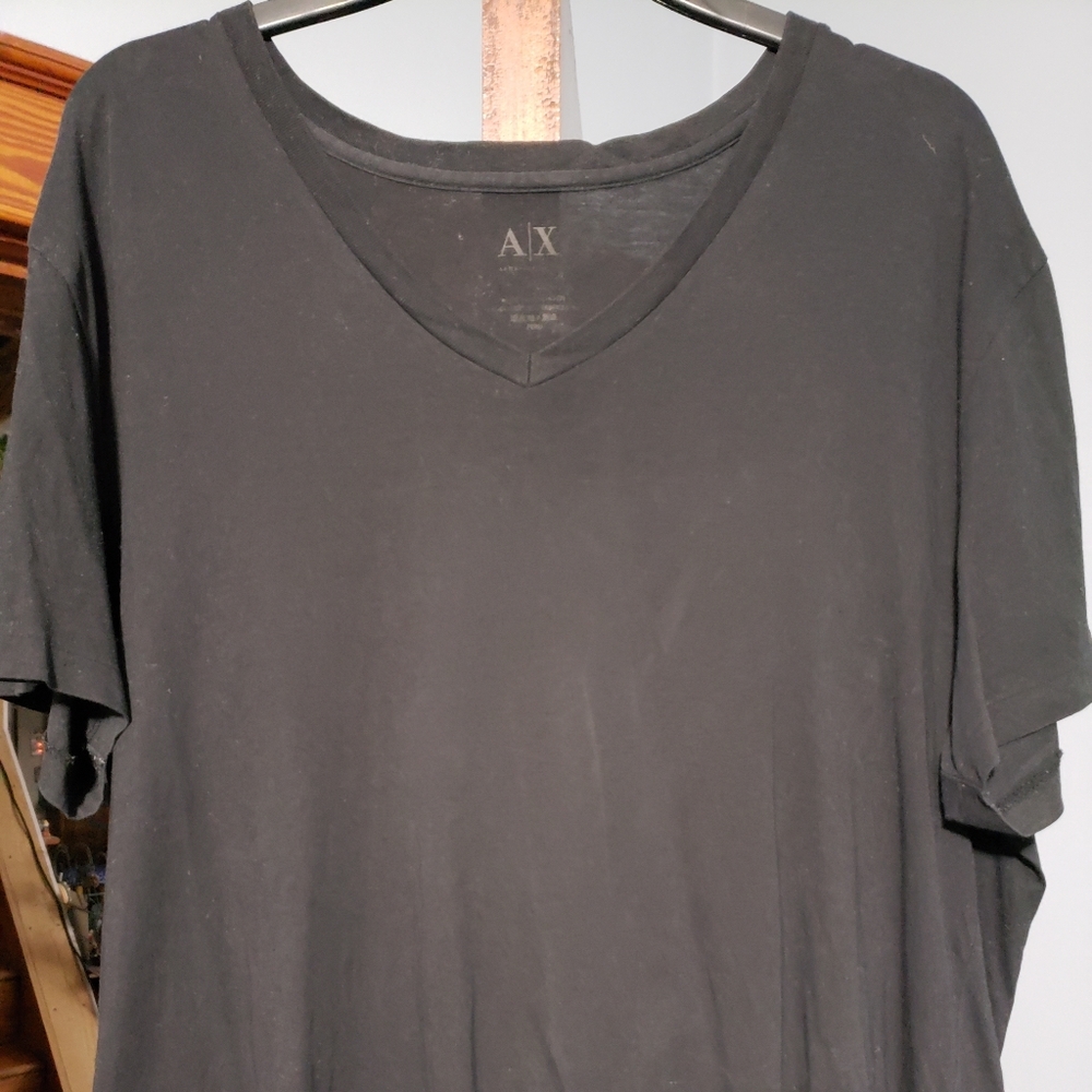 Armani black v neck tee